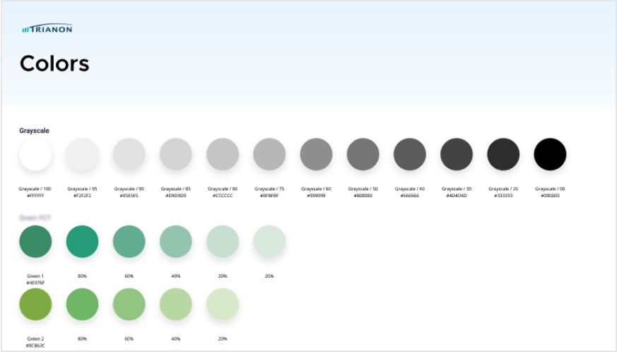 Définition des couleurs pour la plateforme Trianon